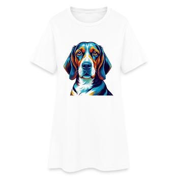 Treeing Walker Coonhound Chien Race Dessin animé Kawaii - Robe T-shirt Femme - blanc - Devant