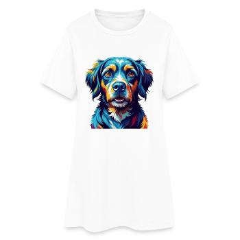 Tyroler Bracke Hunderasse Bunte Karikatur Kawaii - Frauen T-Shirt-Kleid - Weiß - Vorne