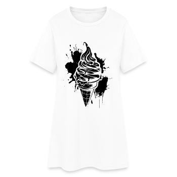 Eiswaffel Softeis - Frauen T-Shirt-Kleid - Weiß - Vorne
