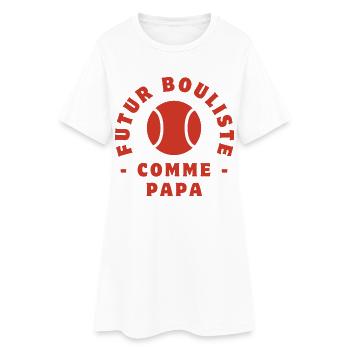 Künftiger Bowler wie Papa - Frauen T-Shirt-Kleid - Weiß - Vorne