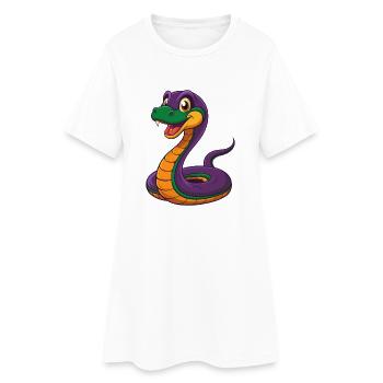 serpent drôle kawaii personnage de dessin animé clipart - Robe T-shirt Femme - blanc - Devant