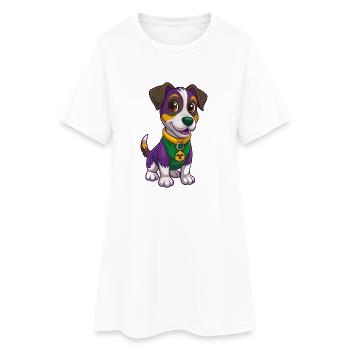 Jack Russell Terrier Chien Kawaii Personnage de dessin animé - Robe T-shirt Femme - blanc - Devant