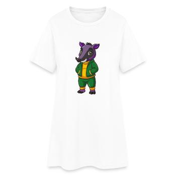 Tapir drôle Kawaii dessin animé Personnage Clipart - Robe T-shirt Femme - blanc - Devant