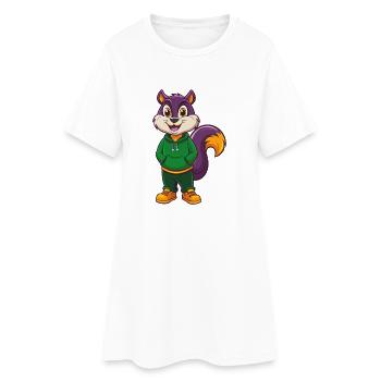 écureuil drôle kawaii personnage de dessin animé clipart - Robe T-shirt Femme - blanc - Devant