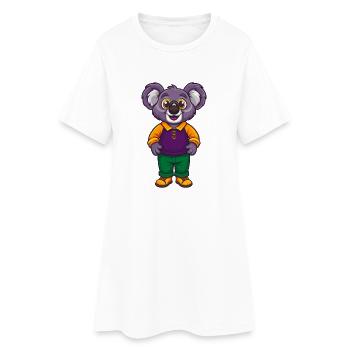 Koala Lustige Kawaii Cartoon Figur Clipart - Frauen T-Shirt-Kleid - Weiß - Vorne