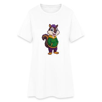 Chipmunk Funny Kawaii Cartoon Character Clipart - Women’s T-Shirt Dress - white - Front