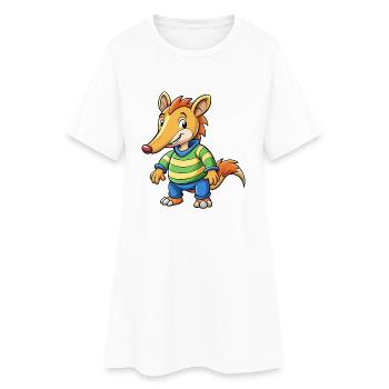 fourmilier mignon personnage de dessin animé Kawaii Clipart - Robe T-shirt Femme - blanc - Devant