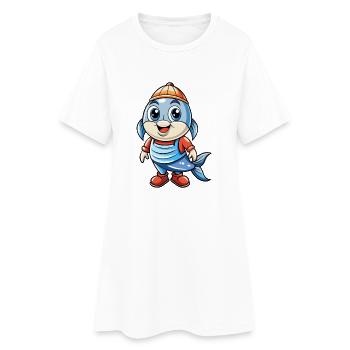 Hareng Mignon Personnage De Dessin Animé Kawaii Clipart - Robe T-shirt Femme - blanc - Devant