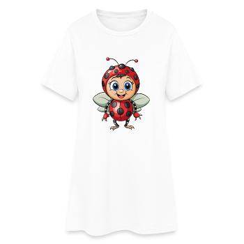 Ladybug Cute Cartoon Character Kawaii Clipart - Women’s T-Shirt Dress - white - Front