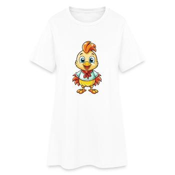 poulet mignon personnage de dessin animé kawaii clipart - Robe T-shirt Femme - blanc - Devant