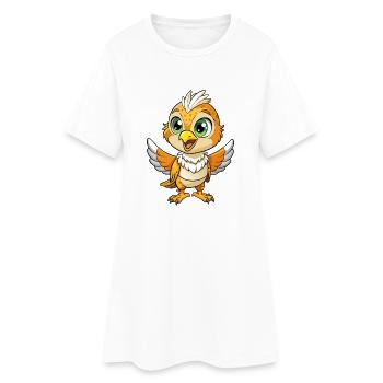 Kestrel mignon personnage de dessin animé Kawaii Clipart - Robe T-shirt Femme - blanc - Devant
