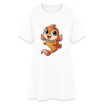 carpe mignon personnage de dessin animé kawaii clipart - Robe T-shirt Femme - blanc - Devant