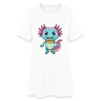 axolotl mignon personnage de dessin animé Kawaii Clipart - Robe T-shirt Femme - blanc - Devant