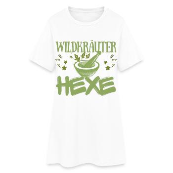 Wildkräuter Hexe Mystisches Kräuter-Design - Frauen T-Shirt-Kleid - Weiß - Vorne