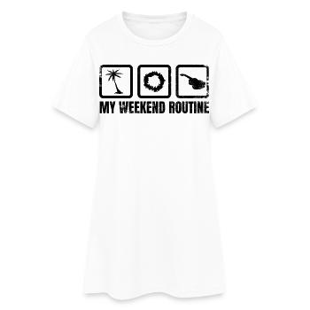 Week-end Ukulélé - Robe T-shirt Femme - blanc - Devant