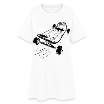 Skateboard - Robe T-shirt Femme - blanc - Devant