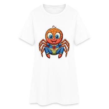 araignée mignon personnage de dessin animé Kawaii Clipart - Robe T-shirt Femme - blanc - Devant
