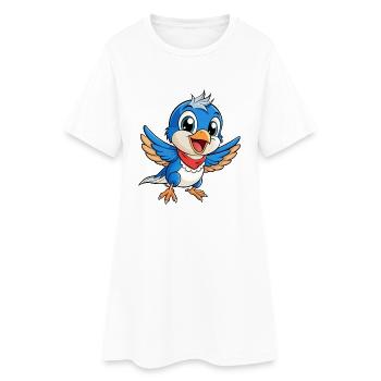 hirondelle mignon personnage de dessin animé Kawaii Clipart - Robe T-shirt Femme - blanc - Devant