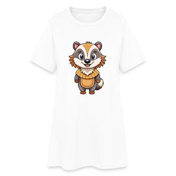 blaireau mignon personnage de dessin animé Kawaii Clipart - Robe T-shirt Femme - blanc - Devant