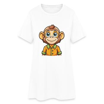 Bonobo Cute Cartoon Character Kawaii Clipart - Women’s T-Shirt Dress - white - Front