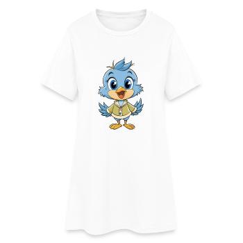 Titmouse Mignon Personnage De Dessin Animé Kawaii Clipart - Robe T-shirt Femme - blanc - Devant