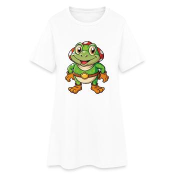 Toad Cute Cartoon Character Kawaii Clipart - Women’s T-Shirt Dress - white - Front