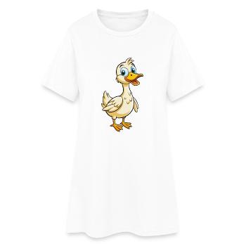oie mignon personnage de dessin animé Kawaii Clipart - Robe T-shirt Femme - blanc - Devant