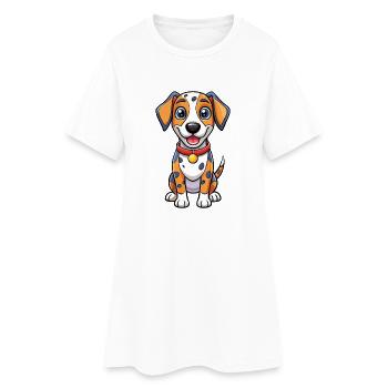 Dogue Allemand Chien Dessin Animé Personnage Kawaii Clipart - Robe T-shirt Femme - blanc - Devant