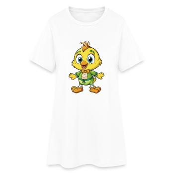 Siskin Mignon Personnage De Dessin Animé Kawaii Clipart - Robe T-shirt Femme - blanc - Devant