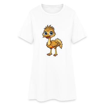 Emu Cute Cartoon Character Kawaii Clipart - Women’s T-Shirt Dress - white - Front