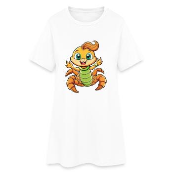 Scorpion Mignon Personnage De Dessin Animé Kawaii Clipart - Robe T-shirt Femme - blanc - Devant
