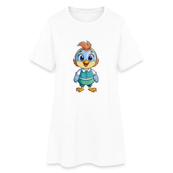 Caille Mignon Personnage De Dessin Animé Kawaii Clipart - Robe T-shirt Femme - blanc - Devant