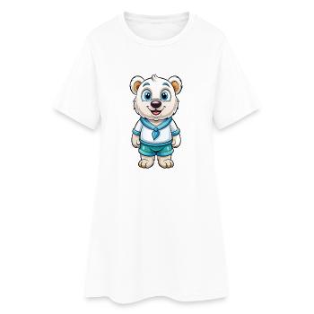 ours polaire mignon personnage de dessin animé Kawaii Clipart - Robe T-shirt Femme - blanc - Devant