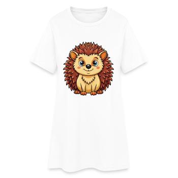 hérisson mignon personnage de dessin animé Kawaii Clipart - Robe T-shirt Femme - blanc - Devant