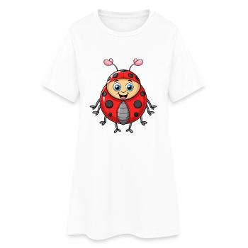 Ladybug Cute Cartoon Character Kawaii Clipart - Women’s T-Shirt Dress - white - Front