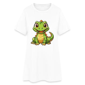 Komodo Dragon Dessin Animé Personnage Kawaii Clipart - Robe T-shirt Femme - blanc - Devant