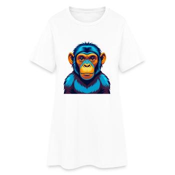 Bonobo Colorful Kawaii Cartoon Character Clipart - Women’s T-Shirt Dress - white - Front