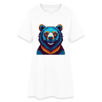 ours coloré kawaii dessin animé personnage clipart - Robe T-shirt Femme - blanc - Devant