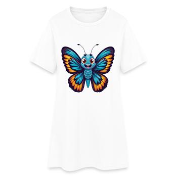 papillon coloré kawaii dessin animé personnage animal de compagnie - Robe T-shirt Femme - blanc - Devant