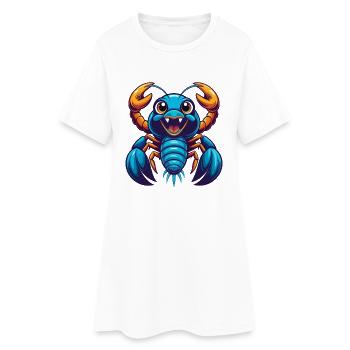 Craw coloré Kawaii Dessin animé Personnage Clipart - Robe T-shirt Femme - blanc - Devant