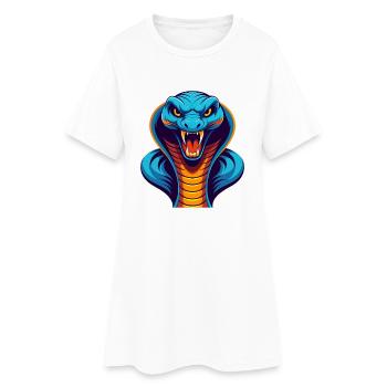 Cobra coloré Kawaii Dessin animé Personnage Clipart - Robe T-shirt Femme - blanc - Devant