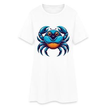 crabe coloré kawaii personnage de dessin animé clipart - Robe T-shirt Femme - blanc - Devant