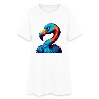 flamant rose coloré kawaii dessin animé personnage clipart - Robe T-shirt Femme - blanc - Devant