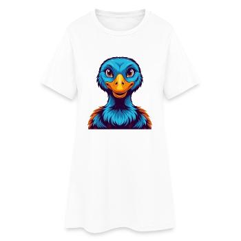 Goose Colorful Kawaii Cartoon Character Clipart - Women’s T-Shirt Dress - white - Front