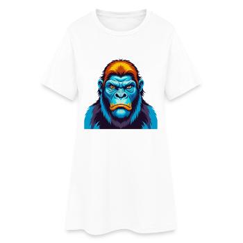 Gorille coloré Kawaii Dessin animé Personnage Clipart - Robe T-shirt Femme - blanc - Devant