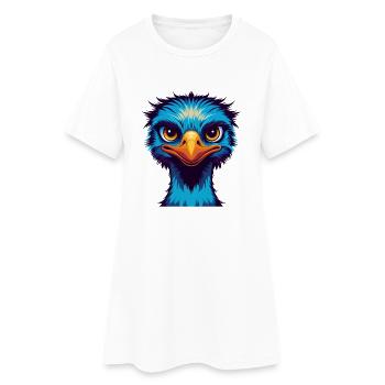 Emu Colorful Kawaii Cartoon Character Clipart - Women’s T-Shirt Dress - white - Front