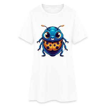 Ladybug Colorful Kawaii Cartoon Character Clipart - Women’s T-Shirt Dress - white - Front