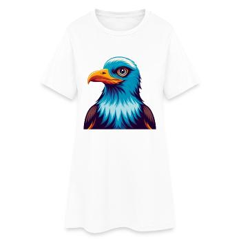 Seagull Colorful Kawaii Cartoon Character Clipart - Women’s T-Shirt Dress - white - Front