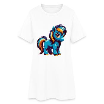 poney coloré kawaii personnage de dessin animé clipart - Robe T-shirt Femme - blanc - Devant