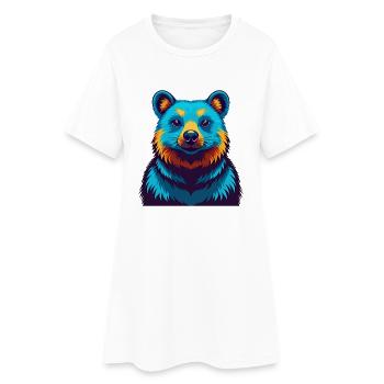 Quokka coloré Kawaii Dessin animé Personnage Clipart - Robe T-shirt Femme - blanc - Devant